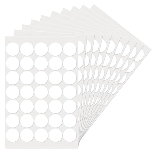 YIKIADA Weiß Runde 25 mm Punktaufkleber Selbstklebende Markierungspunkte Wasserdicht Klebepunkte Aufkleber Kleine Farbkodierung Etiketten 350 Stück von YIKIADA