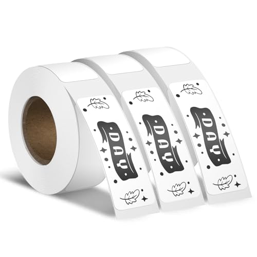 YIKIADA Weiß Thermo Etikettband 12 × 40 MM Vinyl Selbstklebend Rechteckig Wasserdicht Aufkleber für Büro Zuhause Schule 480 Stück von YIKIADA