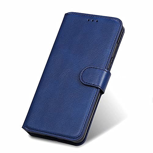 YIKLA Hülle für Samsung Galaxy M32, PU/TPU Leder Flip Folio Handyhülle, Magnetverschluss Brieftasche Schutzhülle, mit Kartenschlitz - Blau von YIKLA