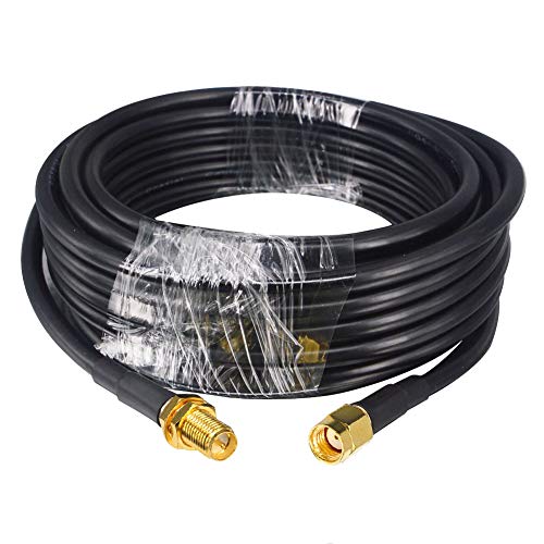 YILAINCUO WiFi Antenne Verlängerung Kabel 5M RP-SMA Stecker auf RP-SMA Buchse RG58 Koaxial Kabel Patchkabel Low Loss Koax für Außenantenne Wireless Router WLAN Netzkabel Kamera System von YILIANDUO