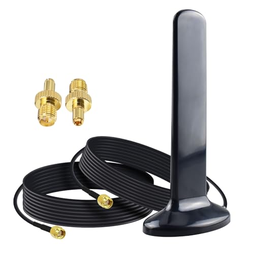 YILIANDUO 5G LTE Antenne 10dBi Omnidirektionale Signalverstärker Magnetfuß Antenne RP SMA TS9 Adapter mit Dual RG174 Koaxialkabel 2M für 3G/4G/5G/GSM/GPRS Router IoT-Gateway Smart Home von YILIANDUO