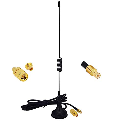 YILIANDUO 5dBi 1090 MHz Antenne MCX Stecker erhält ADS-B Antenne mit Magnetfuß Kabel RG174 1M + MCX Buchse auf SMA Stecker Adapterstecker von YILIANDUO