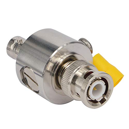 YILIANDUO BNC Koaxial Blitzschutz Überspannungsschutz 50 Ohm BNC Stecker an Buchse Blitzschutzgerät DC 0-3GHz Coaxial Lightning Surge Protector für Videoüberwachungskameras von YILIANDUO