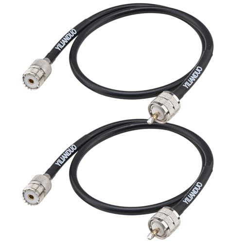 YILIANDUO CB Funk RG8X Kabel 50 ohm UHF PL259 Kable 50CM UHF Stecker auf Buchse Koaxial Verlängerungskabel für Amateurfunk Funkantennen Analysator, SWR-Meter,Zweiwege FunkWireless LAN Geräte 2 Stück von YILIANDUO