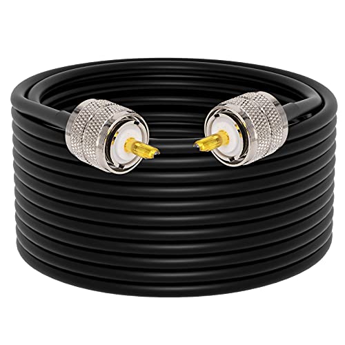 YILIANDUO PL-259 Kabel UHF Stecker auf UHF Stecker PL259 Jumper 15M Low Loss Digital RG58 Koaxialkabel für HAM & CB Funk, Antennen-Analysator, Dummy Load, SWR Meter, CB Funkkabel von YILIANDUO