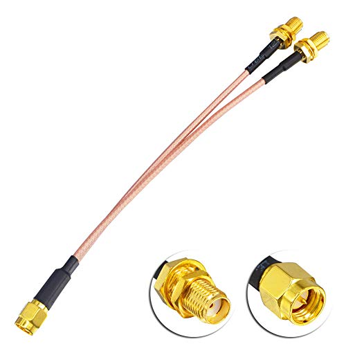 YILIANDUO SMA Splitter Kabel SMA Stecker auf Dual SMA Buchse V-förmiges Kabel 15cm für 4G LTE Heimtelefon Router Gateway Modem MiFi Mobiler Hotspot Mobilfunkverstärker Handy Signalverstärker von YILIANDUO