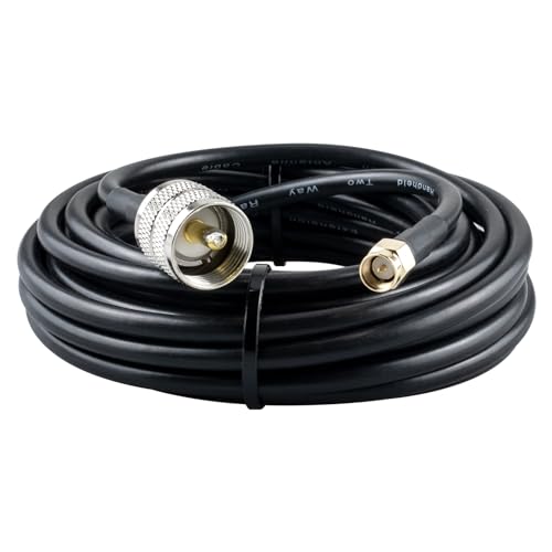 YILIANDUO UHF Stecker Kabel SMA Stecker zu UHF Stecker CB Funk Antennenkabel UHF SO239 PL259 Kabel RG58 5M/16.4ft für Handheld Ham & CB Funkantennen Wi-Fi Radios SWR Meter von YILIANDUO