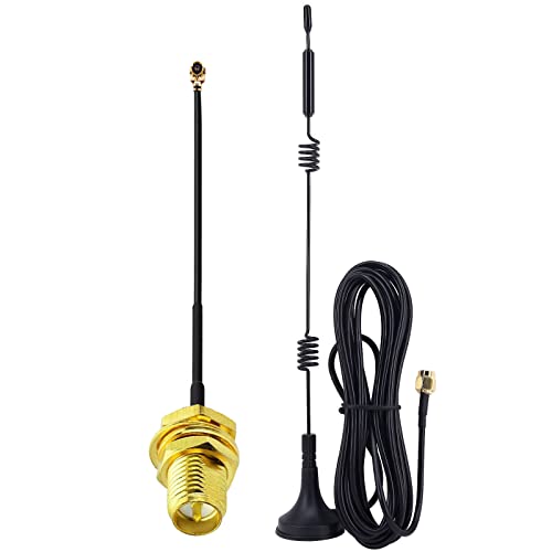 YILIANDUO WiFi Antenne 9dBi 2.4G/5.8G 5GHz Antenne Magnetfuß RP-SMA Stecker Antenne + RP-SMA Buchse auf U.FL IPX IPEX Kabel 10CM für Intel Fenvi Wireless Mini PCI Express PCIE Netzwerkkarte von YILIANDUO