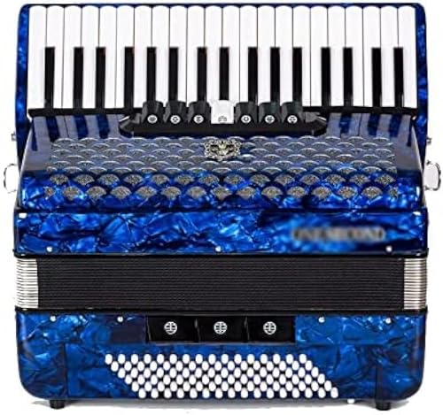 Akkordeon mit mehrstufigen Tonhöhenänderungen, enthält 96 Bässe/37 Keyboards, mit Tasche + Gurt, professioneller Leistungsunterricht für Erwachsene, Blau von YILIYIO