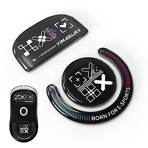 YIMAGUJRX Mausfüße aus Glas, schnellste und glatteste Mausfüße/Skates, schneller Start, präzise Positionierung, Glas-Mausfüße für Logitech G Pro X Superlight (schwarzer Druck) von YIMAGUJRX