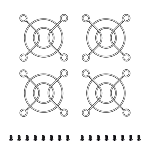 YIMATEECO Lüftergitter 40mm Lüfterabdeckung, 4Stü Fan Grill Metallgrill Fingerschutz Schutzgitter Metal Grill Belüftung für 40x40mm CPU Lüfter, Computer Kühllüfter (40 * 40mm, 4Stü, Silber) von YIMATEECO