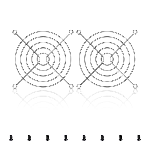 YIMATEECO Lüftergitter Lüfter Fingergrill, 2Stü Fan Grill Metallgrill Fingerschutz Schutzgitter Metal Grill Belüftung für 80x80mm CPU Lüfter, Kühllüfter, Computer Heimwerken (80 * 80mm, 2Stü, Silber) von YIMATEECO