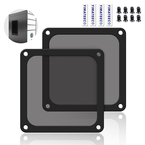 YIMATEECO Magnetischer Staubfilter Lüfterabdeckung 140mm Fine Mesh Filter für Computer-Kühlerlüfter, Netzteil, Router, PC-Kühler Nylon 80 Maschen PC Staubfilter (NYLON, 140 * 140mm, 2Stü, Schwarz) von YIMATEECO