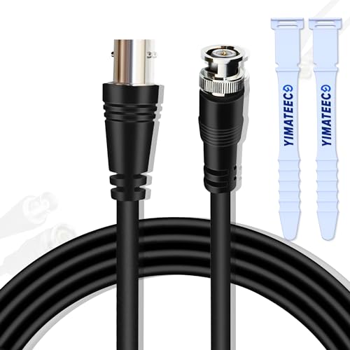 YIMATEECO Koaxialkabel RG59 BNC Verlängerungskabel 1M, BNC Stecker auf Buchse, CCTV Überwachungskamera Kamera Kable 23AWG 75Ohm für CCTV-System, Kamera (Schwarz, 1Stü, 1M Video Kabel) von YIMATEECO