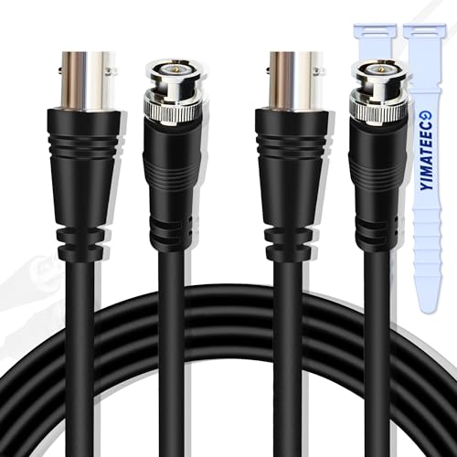 YIMATEECO RG59 Koaxialkabel BNC Kabel 1M, BNC Stecker auf BNC Buchse 75 Ohm Verlängerungskabel CCTV Video Kabel für Videoüberwachungskamera CCTV-System(1M BNC Kabel, 2 Stü, Schwarze) von YIMATEECO