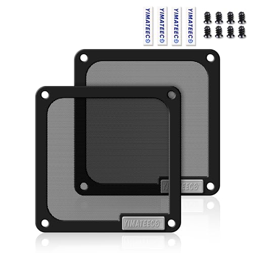 YIMATEECO Staubfilter Lüfterabdeckungen 120mm PC Staubfilter mit Magnetrahmen, für PC-Lüfter, PC-Kühler Staubdicht Computer lüftergitter Gehäuselüfter(PVC V4.0, 120 * 120mm, 2Stü, Schwarz) von YIMATEECO