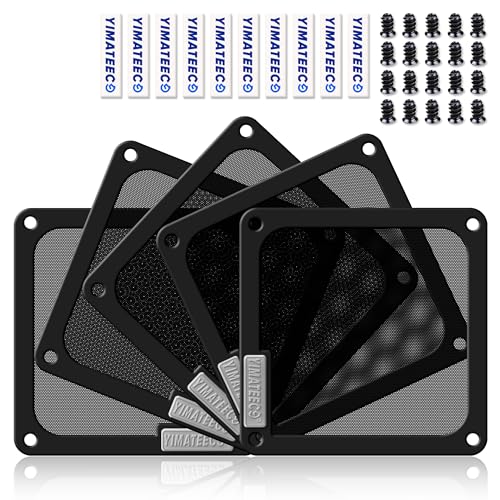 YIMATEECO Staubfilter Lüfterabdeckungen 120mm PC Staubfilter mit Magnetrahmen, für PC-Lüfter, PC-Kühler Staubdicht Computer lüftergitter Gehäuselüfter(PVC V4,0, 120 * 120mm, 5Stü, Schwarz) von YIMATEECO