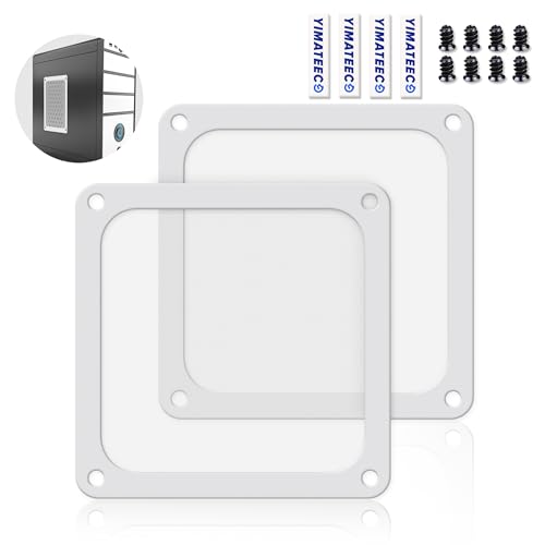 YIMATEECO Staubfilter Lüfterabdeckungen 140mm PC Staubfilter mit Magnetrahmen, Nylon 80 Maschen Lüfterabdeckung für Computer-Kühlerlüfter,PC-Kühler lüftergitter (NYLON, 140 * 140mm, 2Stü, Weiß) von YIMATEECO