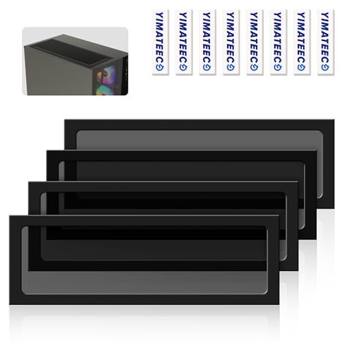 YIMATEECO Staubfilter Lüfterabdeckungen PC 360mm für Computer-Kühlerlüfter, Netzteil, Router, Nylon 80 Maschen, Magnetischer Rahmen, PC-Lüfter, PC-Kühler, Staubdicht(NYLON, 120*360mm, 4Stü, Schwarz) von YIMATEECO