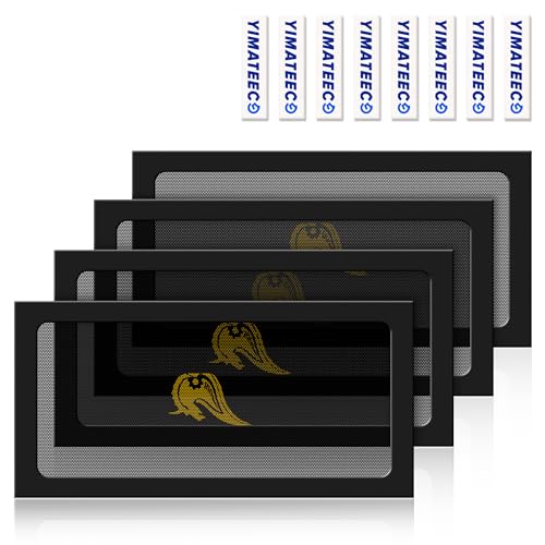 YIMATEECO Staubfilter PC 280mm Lüfterabdeckungen für Computer-Kühlerlüfter, Netzteil, PVC 50 Maschen, Magnetischer Rahmen, PC-Lüfter, PC-Kühler Staubdicht(PVC Gentleman, 140 * 280mm, 4Stü, Schwarz) von YIMATEECO