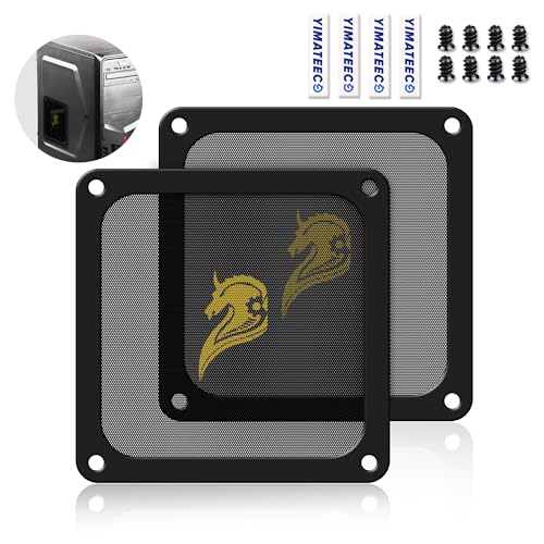 YIMATEECO Staubfilter PC Lüfterabdeckungen 120mm mit Magnetischer Rahmen für Computer-Kühlerlüfter, Router, PVC 50 Maschen, PC-Lüfter, PC-Kühler Lüftergitter(PVC Gentleman, 120*120mm, 2Stü, Schwarz) von YIMATEECO