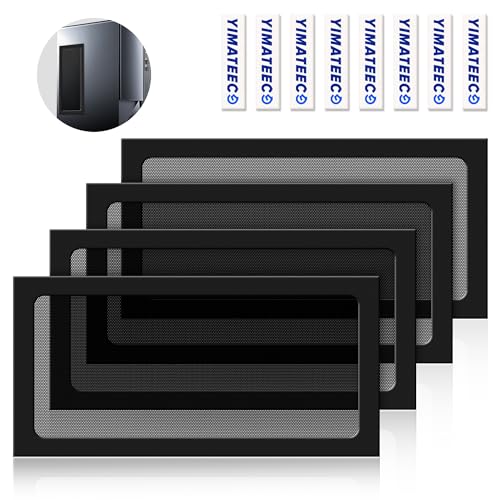 YIMATEECO Staubfilter PC Lüfterabdeckungen 240mm Magnetischer Staubfilter für Computer-Kühlerlüfter, Router, PVC 50 Maschen, PC-Lüfter, PC-Kühler Lüftergitter (PVC PRO, 120 * 240mm, 4Stü, Schwarz) von YIMATEECO