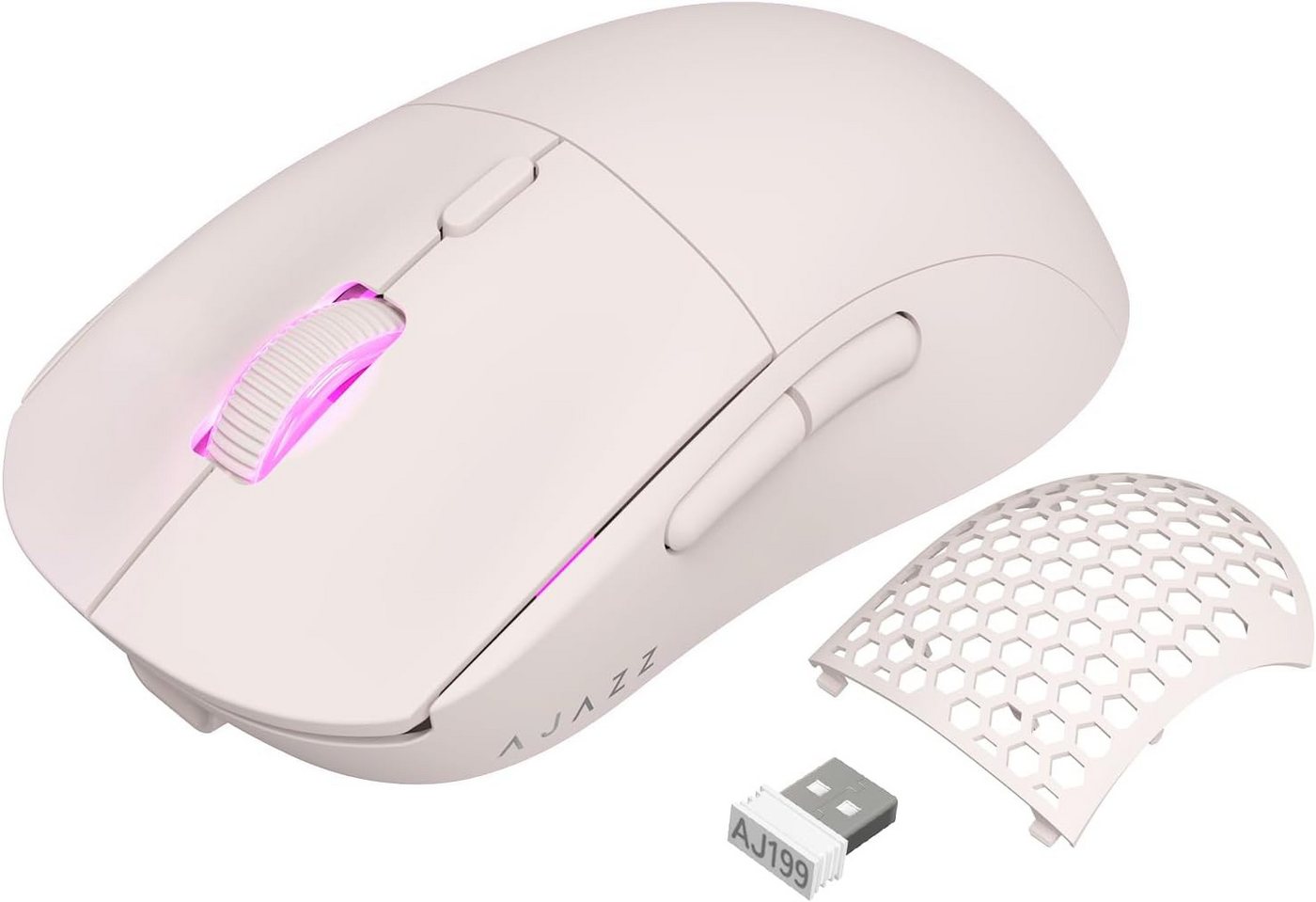YINDIAO Optischer Sensor Pixart PAW3395,26000 DPI, 2.4 GHz mit Lange Akku Gaming-Maus (USB-C, 2.4Ghz Wireless, 2,4-GHz mit 1 ms Verzögerung ermöglicht unterbrechungsfreies Spielen) von YINDIAO