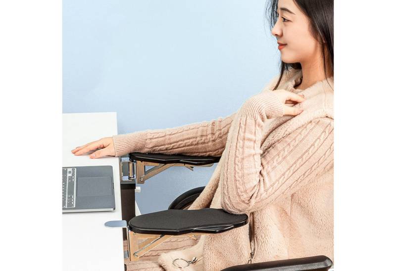 YINDN Handballenauflage Handgelenkauflagen, ergonomisch Computer Armauflage, 180° drehbare (Armlehnenstütze, Kein Stanzen von Löchern nötig, für Büro) von YINDN