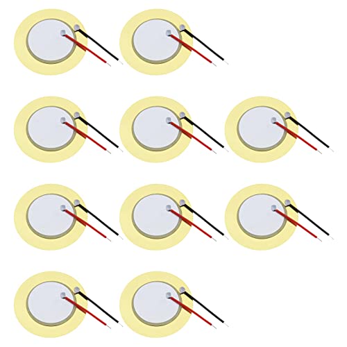 YINETTECH 10 STÜCKE 35 Mm Piezo-Scheiben Akustischer Tonabnehmer mit Drähten Wandler Mikrofon Trigger Summer Trommel Gitarre Piezo-Elemente für Akustische Instrumente von YINETTECH