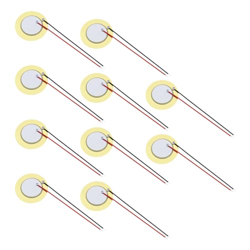 YINETTECH 10 Stück 20 Mm Kupferscheiben-Piezo-Summer 2-polig Summer Akustik-Tonabnehmer-Wandlerelemente für Berührungssensoren Elektronische Trommel-Trigger Summer von YINETTECH