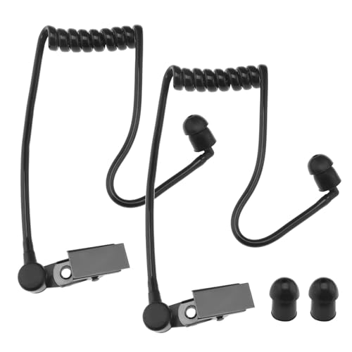YINETTECH 2-teiliges Intercom-Luftkanal Kopfhörer Set Luftakustikschlauch mit Ohrstöpseln kompatibel mit Retevis kompatibel mit Baofeng WalkieTalkie-Funk-Headsets Zubehör von YINETTECH