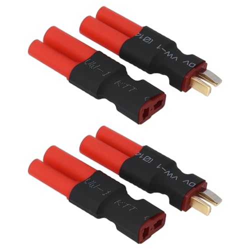 YINETTECH 4 Stück Deans T-Stecker Männlich Und Weiblich auf 4 Mm Bullet Bananenstecker Batterieadapter Kabelloser HXT Adapter für RC Auto FPV Boot LiPo NiHM Batterieladegerät YINETTECH 4 Stück Deans T-Stecker Männlich Und Weiblich auf 4 Mm Bullet Bananenstecker Batterieadapter Kabelloser HXT Adapter für RC Auto FPV Boot LiPo NiHM Batterieladegerät von YINETTECH