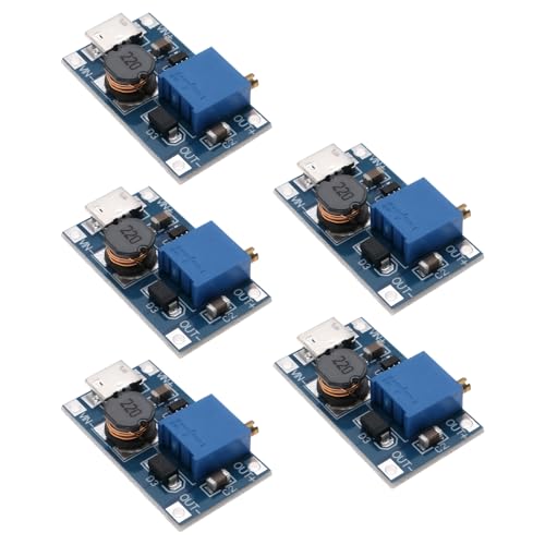 YINETTECH 5 Stück 2A DC-DC Booster Board Modul Einstellbarer Spannungsregler Eingang 2-24V Bis 5V 9V 12V 28V Kompatibel mit Micro-USB-Boost-Konverter YINETTECH 5 Stück 2A DC-DC Booster Board Modul Einstellbarer Spannungsregler Eingang 2-24V Bis 5V 9V 12V 28V Kompatibel mit Micro-USB-Boost-Konverter von YINETTECH