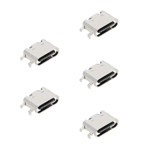 YINETTECH 5 Stück Typ-C-Ladebuchse USB-C-Buchse Ladebuchse Ladegerät 4-poliger Stecker Kompatibel mit Alcatel 1T 10 8092 Tablet von YINETTECH