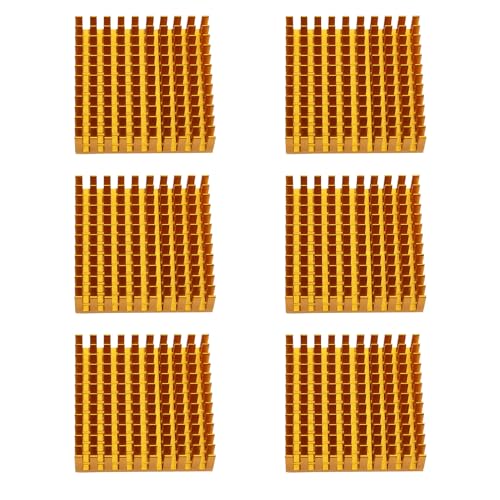 YINETTECH 6 Stück Aluminium Heizkörper Aluminium Kühlkörper Kühler Aluminium Kühlkörper 40mm x 40mm x 11.5mm für PC CPU IC-Chip Netzteil Kleine Elektronische Geräte von YINETTECH