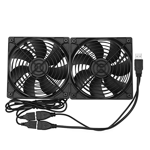 YINETTECH Dual 120 mm USB-Lüfter mit 2-in-1-USB-Stecker, kompatibel mit PS4, kompatibel mit etc., USB, 120 mm, Computer-Lüfter für Lüftung und Abluftventilator von YINETTECH