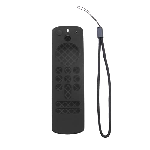 YINETTECH Fernbedienung Schutzhülle mit Handschlaufe Kompatibel mit Alexa Voice Remote 2021 (3rd Gen) / Fire TV Stick 4K 2021 Silikon Hülle Schwarz von YINETTECH