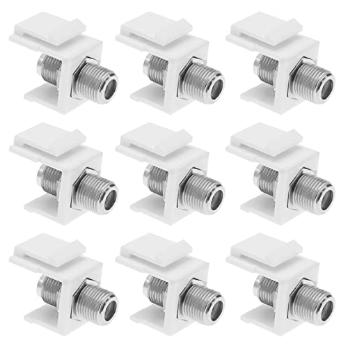 YINETTECH Keystone-Modulen zum Einrasten, F-Buchse auf Buchse, Patchfeld, Patchfeld, Keystone-Buchse, für DVB-S DVB-S2 F-Koaxialkabel, 20 Stück von YINETTECH