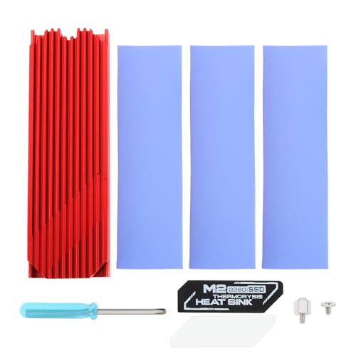 YINETTECH M.2 2280 SSD NVME Kühlkörper Kühler Kit Einzel Doppel Seite Kühlkörper Aluminium Rot von YINETTECH