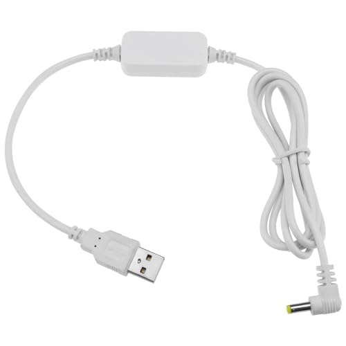 YINETTECH USB 5V auf DC 12V Stromkabel DC 4.0mm X 1.7mm Spannungswandler Step-Up-Kabel Netzteil-Adapterkabel für Router Modems Bluetooth-Lautsprecher Weiss von YINETTECH