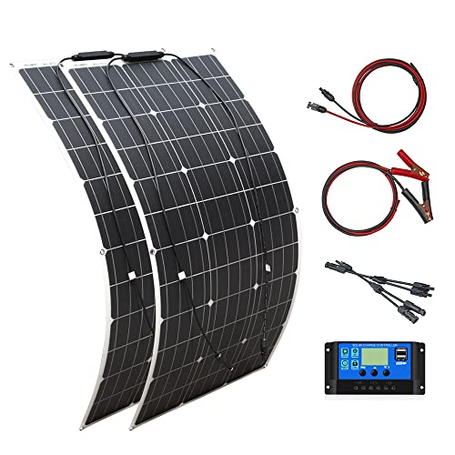 300w Solar Kit 3pcs 100w 18v Flexible Solar Panel Monocrystalline Solar Module + 30A Controller Lightweight Ultra-thin solar charger for 12V Battery Home(300) von YINGGUANG