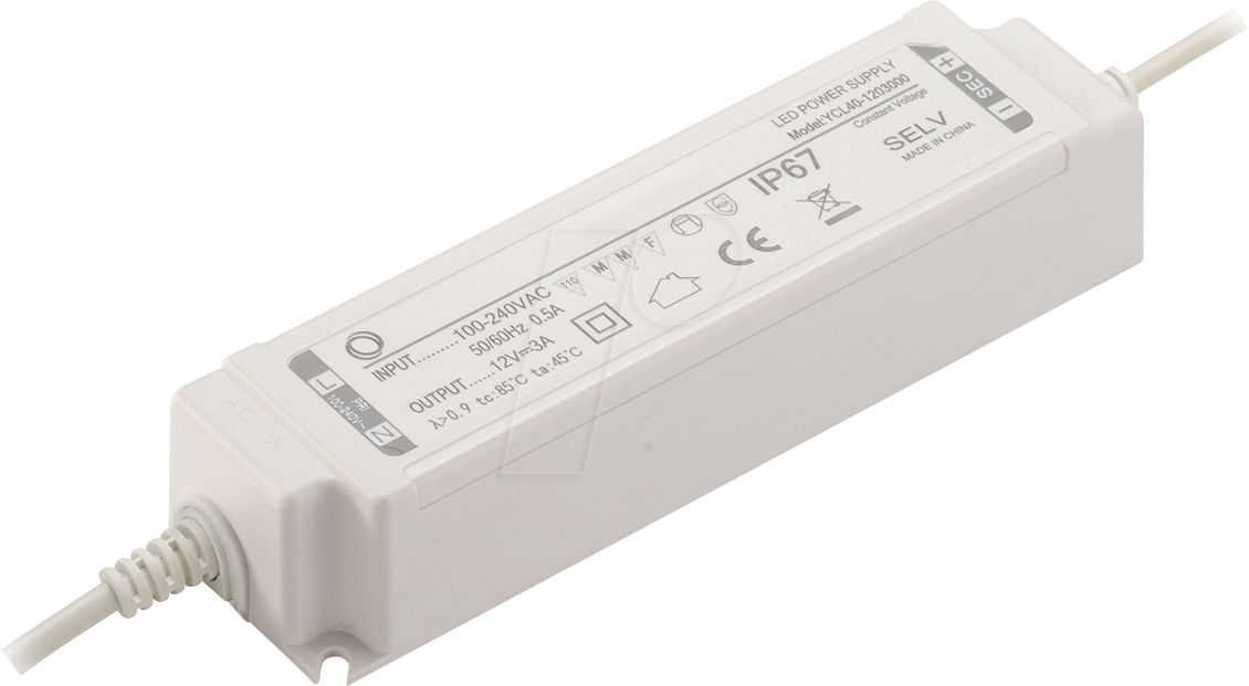 YCL40-1203330 - LED-Netzteil, 40 W, 12 V, 3,33 A, CV YCL40-1203330 - LED-Netzteil, 40 W, 12 V, 3,33 A, CV von YINGJIAO