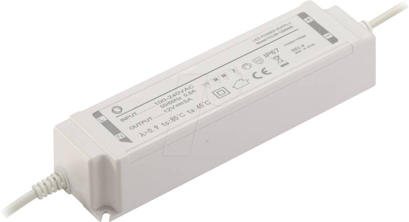 YCL60-1205000 - LED-Netzteil, 60 W, 12 V, 5 A, CV von YINGJIAO
