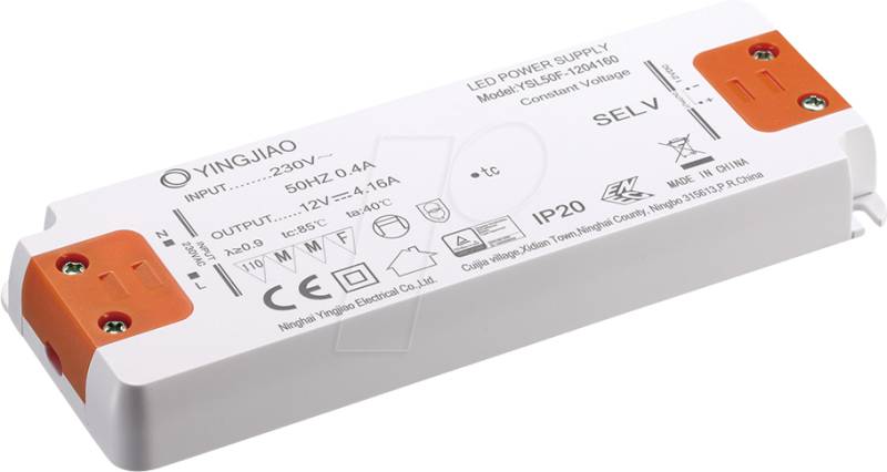 YSL50F-1204160 - LED-Netzteil, 50 W, 12 V, 4,16 A, CV von YINGJIAO