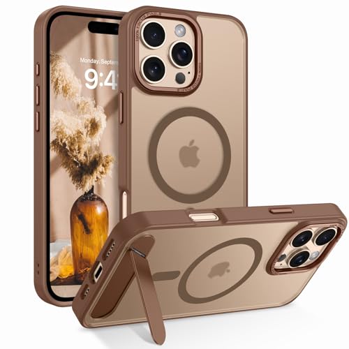 YINLAI für iPhone 16 Pro Hülle Kompatibel mit MagSafe,Handyhülle iPhone 16 Pro mit faltbarem unsichtbarem Ständer,Translucent Matte Rückseite Case Schutzhülle für iPhone 16 Pro 6.3",Titan Wüstensand YINLAI für iPhone 16 Pro Hülle Kompatibel mit MagSafe,Handyhülle iPhone 16 Pro mit faltbarem unsichtbarem Ständer,Translucent Matte Rückseite Case Schutzhülle für iPhone 16 Pro 6.3",Titan Wüstensand von YINLAI