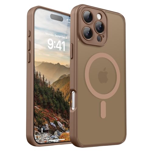 YINLAI für iPhone 16 Pro Max Hülle mit Kameraschutz für MagSafe,Translucent Matt Militärschutz Stoßfest Cover Case Handyhülle für iPhone 16 Pro Max 6.9",Braun YINLAI für iPhone 16 Pro Max Hülle mit Kameraschutz für MagSafe,Translucent Matt Militärschutz Stoßfest Cover Case Handyhülle für iPhone 16 Pro Max 6.9",Braun von YINLAI