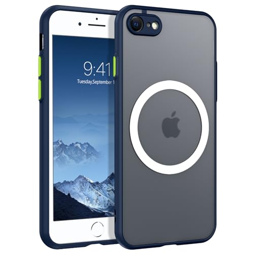 YINLAI Magsafe Hülle für iPhone SE 2022/2020,iPhone 7,iPhone 8 Handyhülle Magnetisch Cover Case [Translucent Matt][Anti-Fingerabdruck] Schutzhülle für iPhone SE 2022/2020,iPhone 7/8 4,7 Zoll,Blau von YINLAI