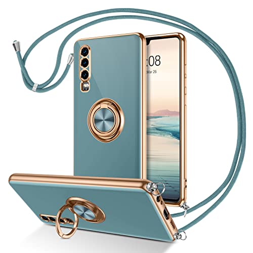 YINLAI Schutzhülle für Huawei P30 mit Kordel, Telefonhülle mit drehbarem Ring, weiche Silikonhülle, dünnes Innenfutter aus Mikrofaser, kratzfest, stoßfest, Slim Case für Huawei P30, Liviité von YINLAI