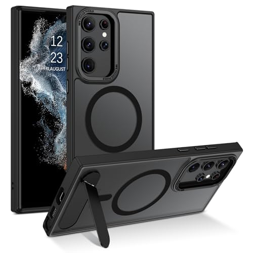 YINLAI Schutzhülle für Samsung Galaxy S22 Ultra, magnetisch, mit klappbarem Ständer, kompatibel mit Magsafe, durchscheinende Handyhülle, schlanke Schutzhülle für Samsung Galaxy S22 Ultra 6,8 Zoll YINLAI Schutzhülle für Samsung Galaxy S22 Ultra, magnetisch, mit klappbarem Ständer, kompatibel mit Magsafe, durchscheinende Handyhülle, schlanke Schutzhülle für Samsung Galaxy S22 Ultra 6,8 Zoll von YINLAI