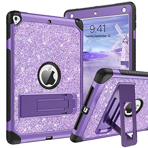 YINLAI Schutzhülle für iPad 6. / 5. Generation, 24,6 cm (9,7 Zoll) 2018/2017, iPad Pro 9,7 / iPad Air 2. Generation, Glitzer, glitzernd, für Damen, Mädchen, Kinder, stoßfest, A1893/A1954/A1822/A1823, von YINLAI